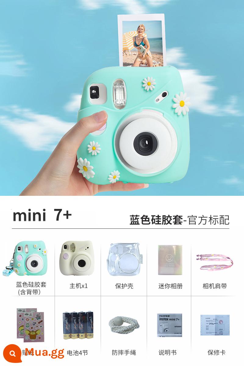 Máy ảnh lấy liền Fujifilm mini12 Máy chụp ảnh lấy liền mini7+ mini 11 - Vỏ silicon mini7+ màu trắng (hoa cúc xanh)