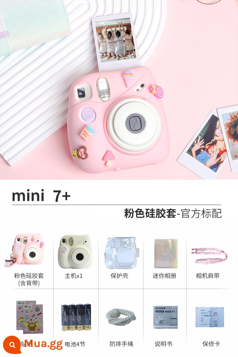 Máy ảnh lấy liền Fujifilm mini12 Máy chụp ảnh lấy liền mini7+ mini 11 - Vỏ silicon mini7+ màu trắng (món tráng miệng màu hồng)