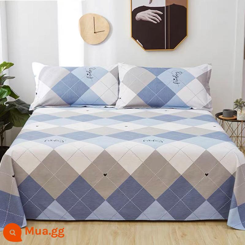 Khăn trải giường cotton nguyên chất một mảnh dày 100 cotton nguyên chất đơn 1,5m ga trải giường đôi ký túc xá ba bộ giường lớn tatami - Phiên bản kỳ nghỉ La Mã A