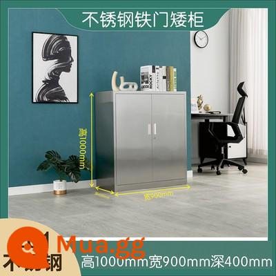 Tủ đựng đồ nhân viên mái dốc bằng thép không gỉ 304 không bụi thanh lọc xưởng tủ bảo quản nhà máy thực phẩm tủ khử trùng vô trùng - Tủ thấp inox 201 màu trắng sữa