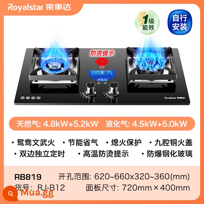 Bếp gas Royalstar bếp gas hộ gia đình nhúng bếp gas để bàn bếp gas hóa lỏng lửa dữ dội tiết kiệm năng lượng cổng đôi bếp gas - ★ Tận hưởng độc quyền bếp thủy tinh chống bỏng hẹn giờ Yuanyang Wenwu [tự lắp đặt]