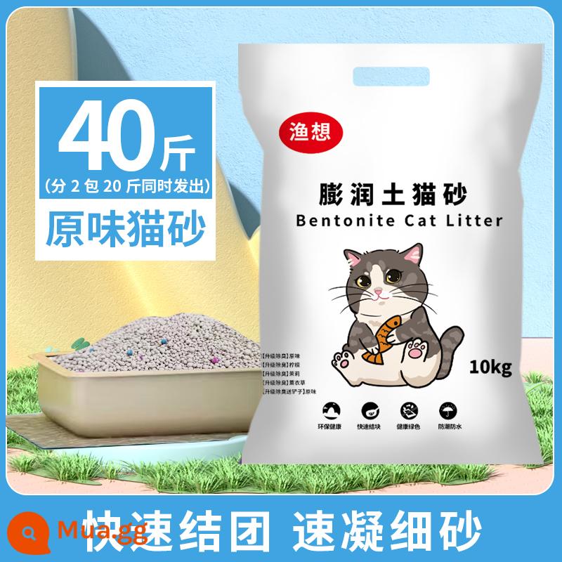 Cát vệ sinh cho mèo miễn phí vận chuyển 10kg 20kg 40kg khử mùi vón cục chanh mèo bentonite cát vệ sinh cho mèo 10kg đồ dùng cho mèo - Hương vị nguyên bản 40 pounds (20 pounds*2 gói) (gói giá cả phải chăng)