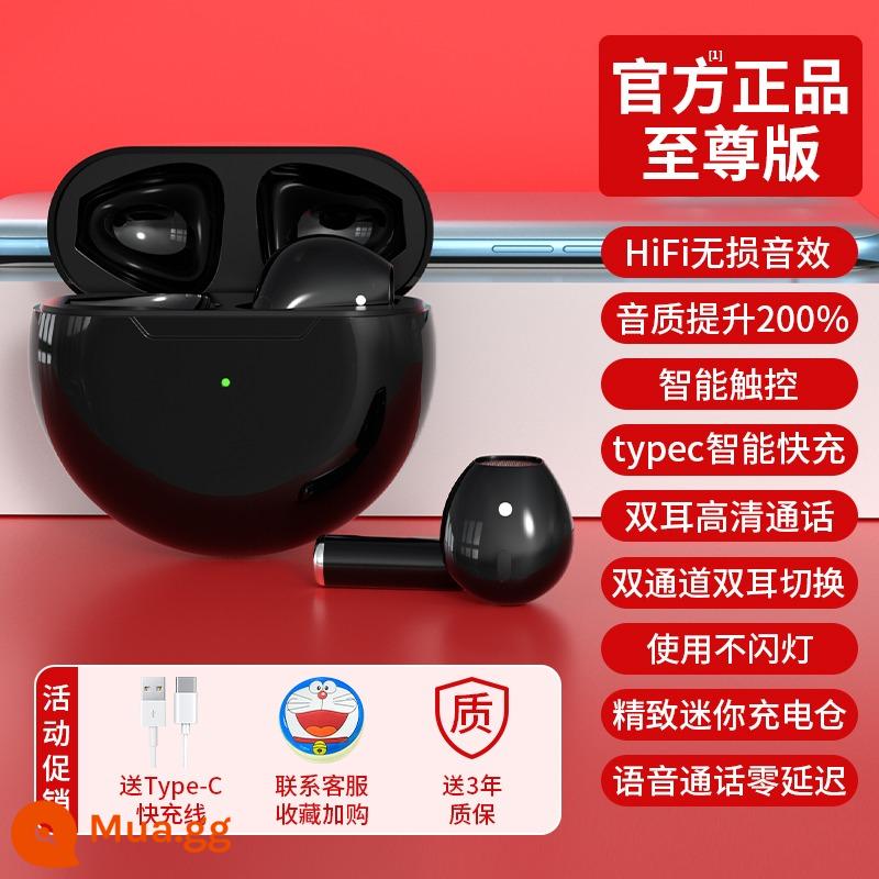 Tai nghe Bluetooth không dây thực sự mới 2024 Chính thức ban đầu chính hãng Thích hợp cho Oppo Apple Huawei Thoáng khí - [Phiên bản tối cao chính thức màu đen] Chất lượng âm thanh được cải thiện 200% + thời lượng pin được cải thiện 150% + bảo hành 5 năm