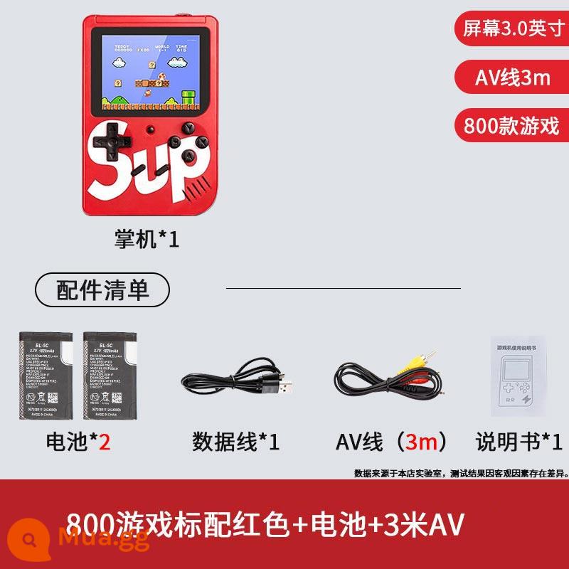 sup mới máy chơi game cầm tay retro cầm tay trẻ em hoài cổ cổ điển Nga psp mini cầm tay kiểu cũ đôi máy chơi game nhỏ Mario Quà tặng ngày trẻ em lòng bàn tay vuông tuổi thơ - gợi ý! 800 Game đạt tiêu chuẩn kèm theo màu đỏ + cáp AV 3m + pin