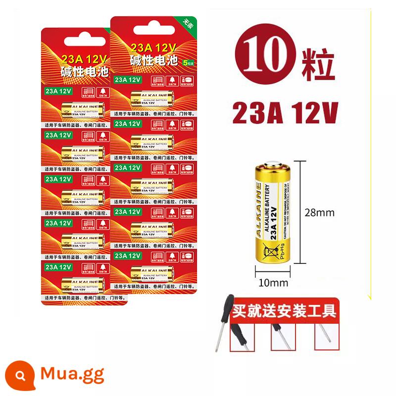 23A12V Pin Chuông Cửa Đèn Chùm Xe Ô Tô Điện 433 Thư Viện Cán Chuông Cửa L1028 Điều Hòa Không Khí Điều Khiển Từ Xa 27A12v Pin - 23A/12V (10 cái) đi kèm tuốc nơ vít