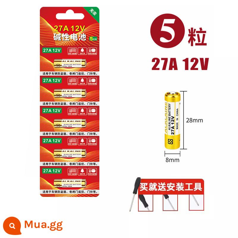 23A12V Pin Chuông Cửa Đèn Chùm Xe Ô Tô Điện 433 Thư Viện Cán Chuông Cửa L1028 Điều Hòa Không Khí Điều Khiển Từ Xa 27A12v Pin - 27A/12V (gói 5 cái) đi kèm tuốc nơ vít