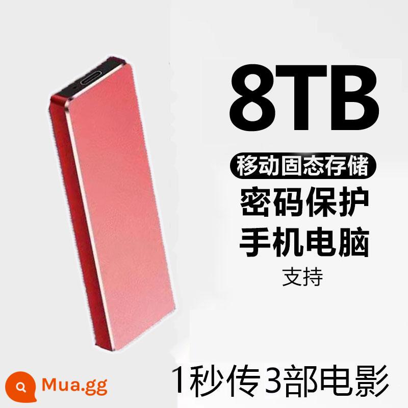 Ổ cứng di động siêu mỏng chính hãng chính hãng 8T tốc độ cao 2000GB dung lượng lớn 1T ổ cứng điện thoại di động máy tính lưu trữ thể rắn - 8TB [đỏ] [mã hóa bảo mật + đọc và ghi tốc độ cao 3.0 + chip tốc độ cao thế hệ thứ 10]