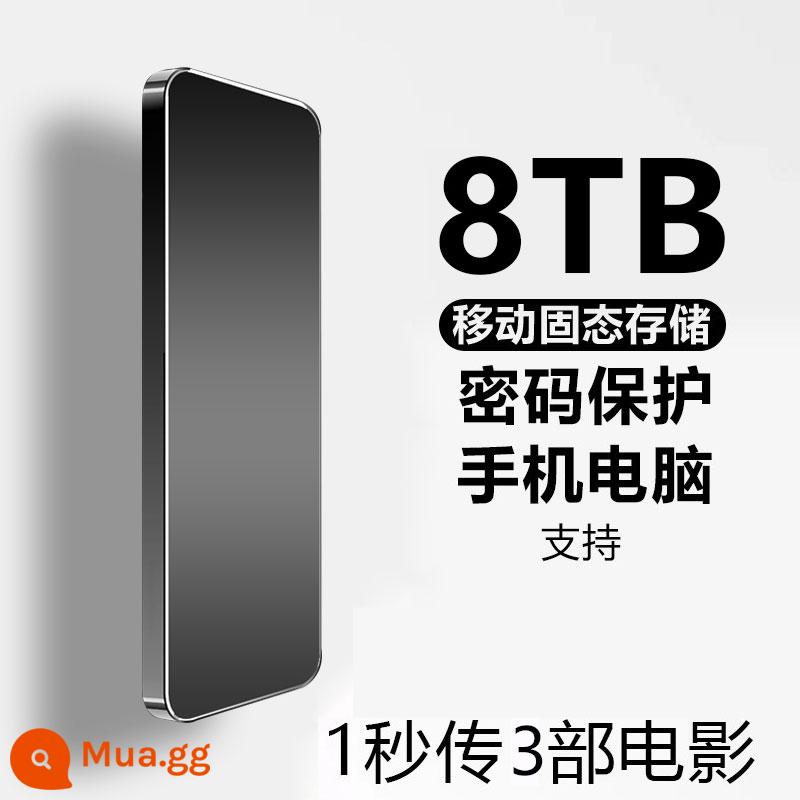 Ổ cứng di động siêu mỏng chính hãng chính hãng 8T tốc độ cao 2000GB dung lượng lớn 1T ổ cứng điện thoại di động máy tính lưu trữ thể rắn - 8TB [Đen] [Mã hóa an toàn + đọc ghi tốc độ cao 3.0 + Chip tốc độ cao thế hệ thứ 10]