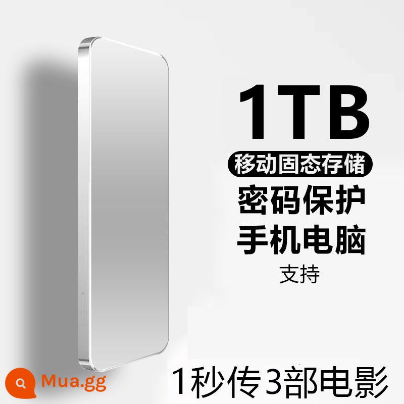 Ổ cứng di động siêu mỏng chính hãng chính hãng 8T tốc độ cao 2000GB dung lượng lớn 1T ổ cứng điện thoại di động máy tính lưu trữ thể rắn - 1TB [Bạc] [Mã hóa an toàn + đọc và ghi tốc độ cao 3.0 + Chip tốc độ cao thế hệ thứ 10]