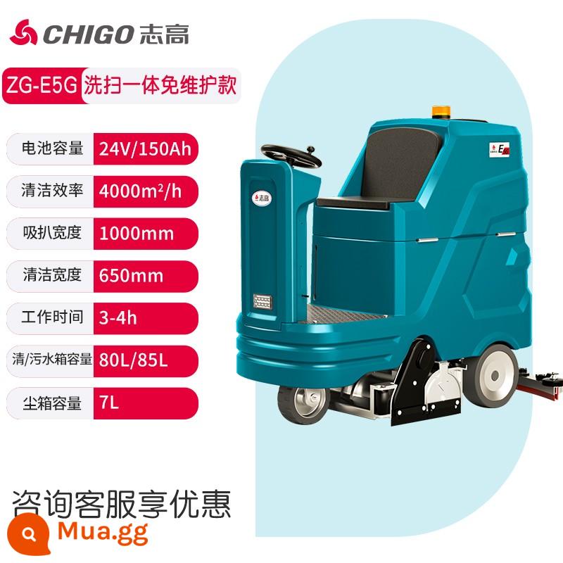 Chigo lái xe máy giặt sàn công nghiệp nhà máy thương mại xưởng máy quét nhà máy quét bất động sản trung tâm mua sắm xe rửa sàn siêu thị - Tư vấn mẫu xe Chigo E5G không cần bảo trì [phong cách lái xe] và giá thấp