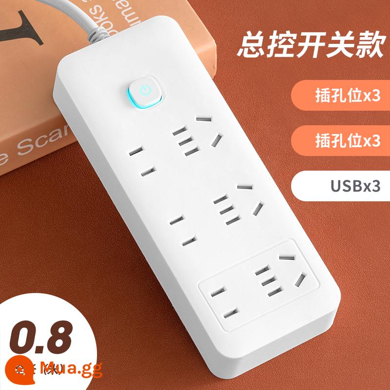 Bảng điều khiển ổ cắm đa năng Miyong hộ gia đình USB dây nối dài nhiều lỗ ký túc xá sinh viên dải cắm có dây - 21 lỗ [6 lỗ 0,8 mét]