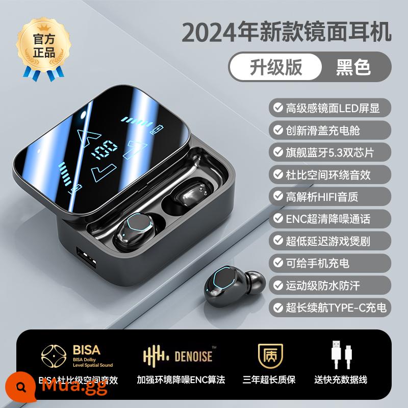 Tai Nghe Bluetooth 2023 Mới Thật Không Dây In-Ear Chính Hãng Chất Lượng Cao Công Suất Cao Tuổi Thọ Loại Bỏ Tiếng Ồn Nam Và Nữ - Phiên bản nâng cấp❤ Màu đen cao cấp [Âm thanh vòm Dolby Space ★Có thể sạc điện thoại di động★Giảm tiếng ồn môi trường ENC+Tuổi thọ pin siêu dài]