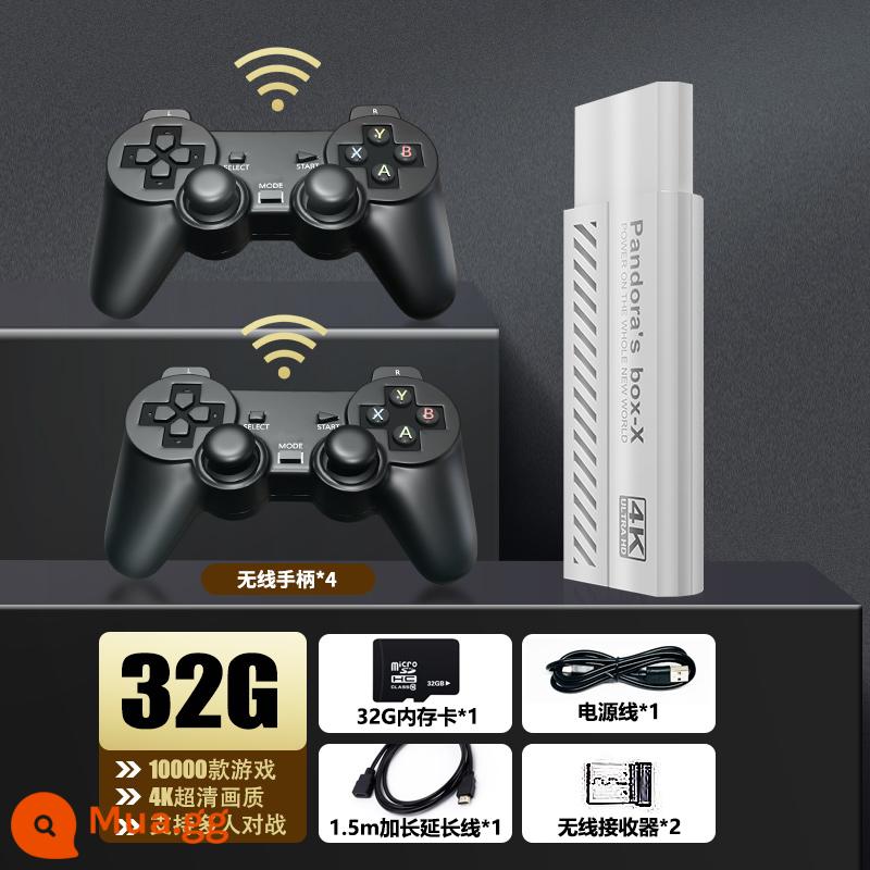 HD Pandora 2023 bảng điều khiển trò chơi mới có TV tại nhà ps5 arcade vua máy bay chiến đấu cần điều khiển tay cầm hộp trò chơi đôi xbox nintendo trẻ em hoài cổ fc mario gba cho bạn trai - Pandora 32G 10.000 trò chơi 4 tay cầm không dây