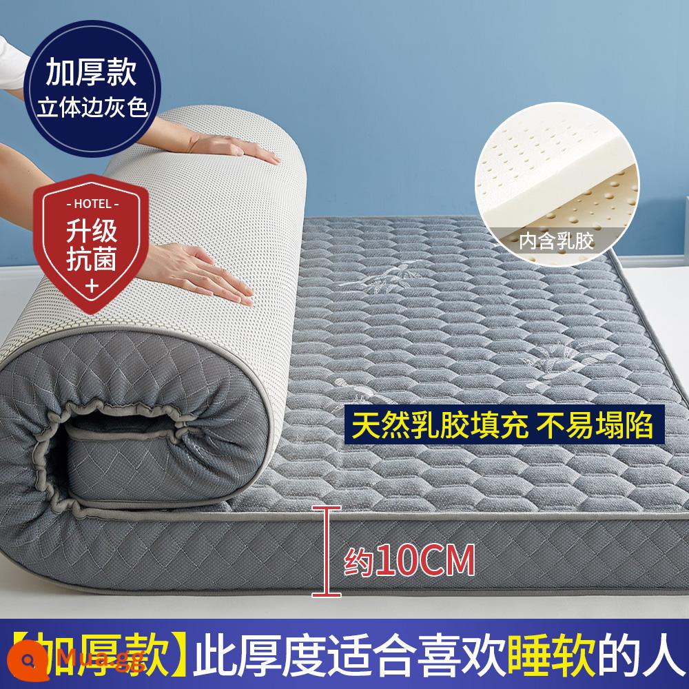 Nệm cao su đệm nhà dày ký túc xá sinh viên đơn chiếu tatami thảm xốp cho thuê chăn đặc biệt - (Dày khoảng 10cm) Ba chiều - Xám lục giác [Áo công nghiệp được trang bị 5 lớp mủ siêu dày + Vải kháng khuẩn loại A + mút hoạt tính 5800D]