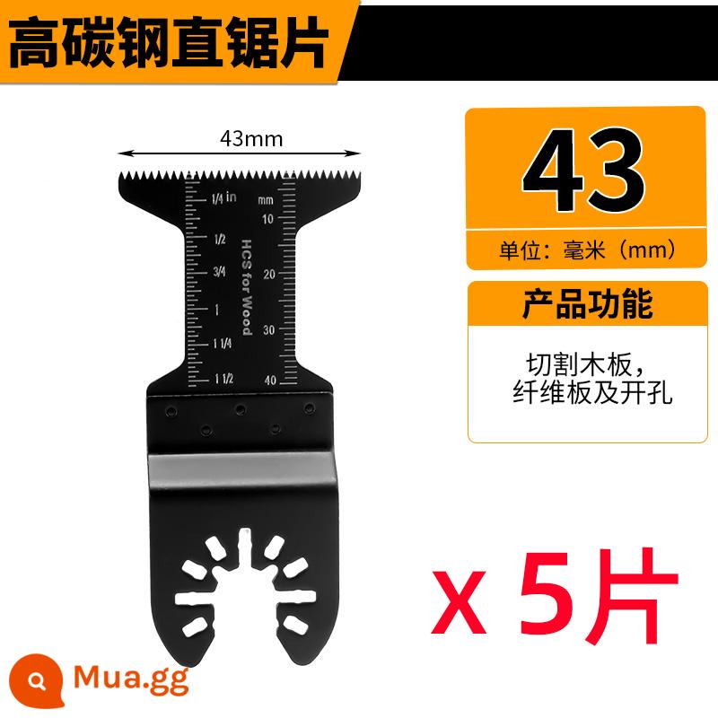 Đa năng đa năng kho báu lưỡi cưa cắt tỉa mở loại nhanh chóng hộ gia đình chế biến gỗ cắt kim loại đầu phụ kiện lưỡi cưa thẳng - Thép carbon cao 43mm: gỗ, nhựa [5 miếng]