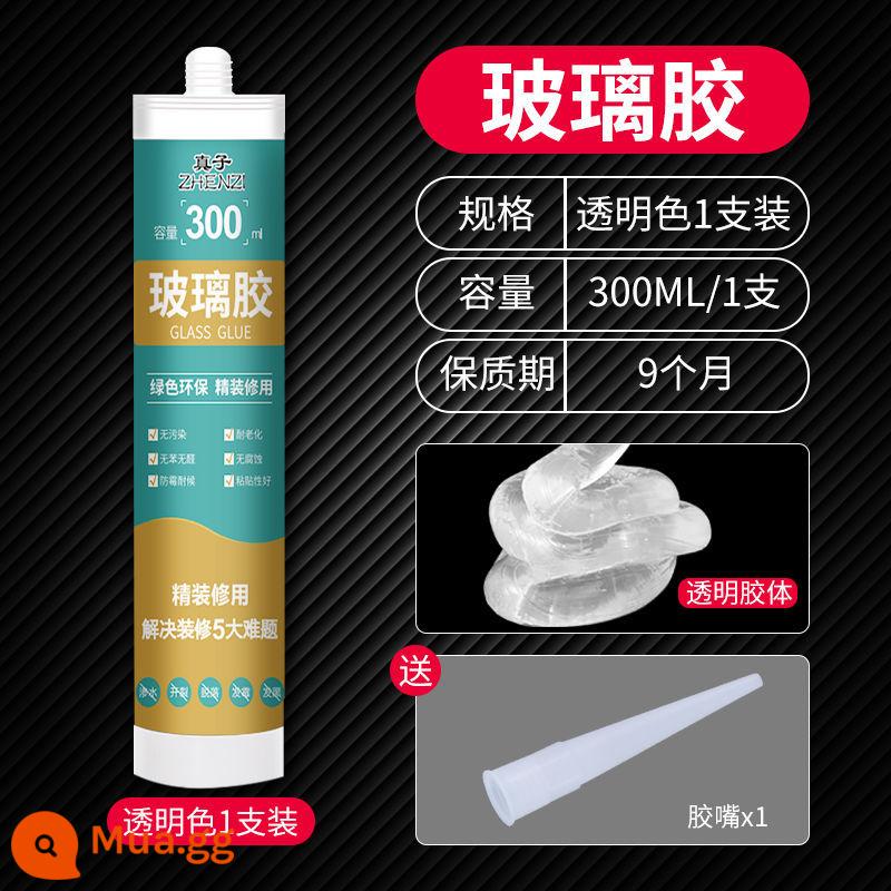 Keo thủy tinh chống thấm nước và chống nấm mốc nhà bếp và phòng tắm bằng sứ màu trắng trong suốt silicone bồn rửa bồn cầu vẻ đẹp cạnh niêm phong keo dán cửa và cửa sổ - [Nâng cấp chống thấm nước và chống nấm mốc] keo thủy tinh trong suốt (1 cái)