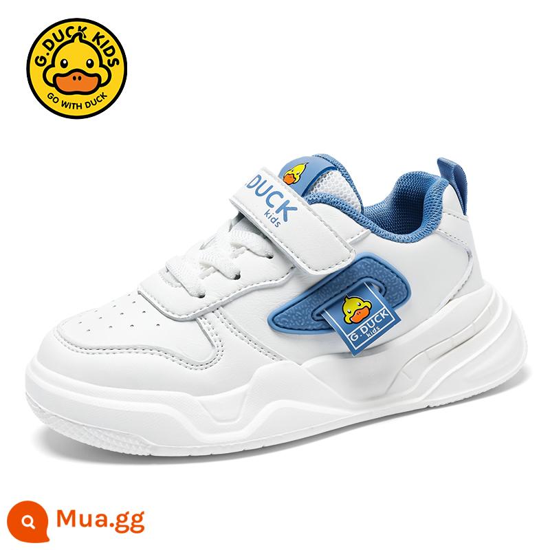 Little Yellow Duck Giày Trẻ Em Giày Bé Trai Xuân Thu Da Chống Thấm Nước Giày Trắng Bé Trai Giày Sneaker Trẻ Em Giày Thể Thao Màu Trắng - 6158 trắng và xanh (giày da)