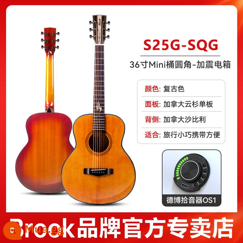 Brook nhạc sĩ thời đại. Brook s25 guitar ballad cho người mới bắt đầu chính hãng chính thức cửa hàng hàng đầu veneer 36 - [Hộp Điện Rung] Phong Cách Mới 2023 | Màu Cổ Điển 36 Inch | Các Góc Tròn