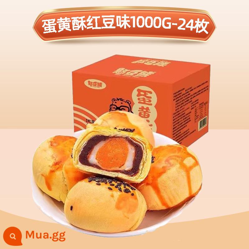 [Bean Bear_Egg Yolk Crisp] Lòng đỏ trứng chiên giòn Bánh ngọt kiểu Trung Quốc cho bữa sáng. Hãy theo dõi bộ phim để thỏa mãn cơn thèm bánh mì thay thế bữa ăn và tích trữ trên Internet. - Lòng đỏ trứng chiên giòn vị đậu đỏ 1000G-24 miếng