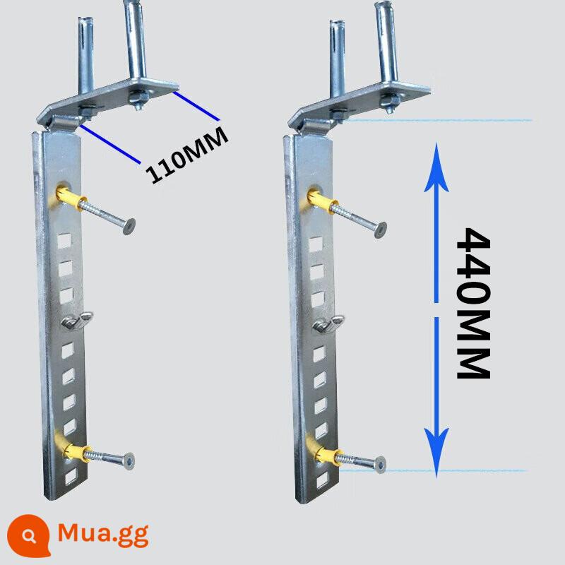 Máy nước nóng đặc biệt giá treo gạch rỗng đa năng bằng thép không gỉ hình chữ L có thể điều chỉnh chịu lực khung an toàn cố định treo tường - Sắt có thể điều chỉnh góc L loại 440*110MM (áp dụng cho trống)