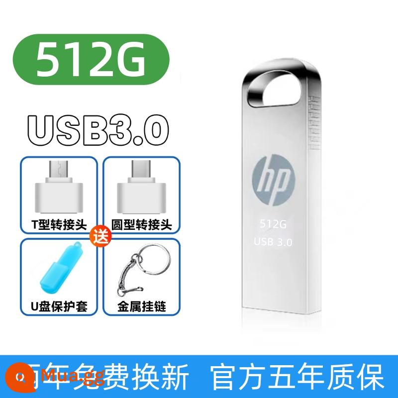 Ổ bút chính hãng dung lượng lớn 2T tốc độ cao 3.0 điện thoại di động máy tính 1t xe hơi 512g sinh viên văn phòng bộ nhớ flash đĩa 2000g - Model sọc bên [512g] trắng bạc + quà tặng miễn phí