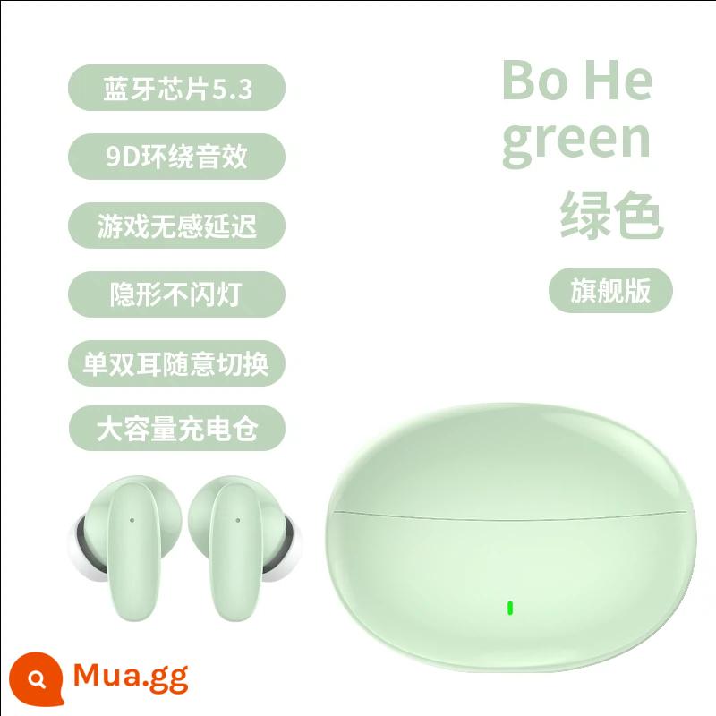 Tai nghe Bluetooth mới 2024 không dây cao cấp giảm tiếng ồn thể thao lâu dài không gây đau đớn trong tai phong cách chơi game lâu dài - Màu xanh bạc hà [Phiên bản hàng đầu] Giảm tiếng ồn thông minh + Chất lượng âm thanh HIFI + Thời lượng pin siêu dài trong một tháng + Không có cảm giác đeo