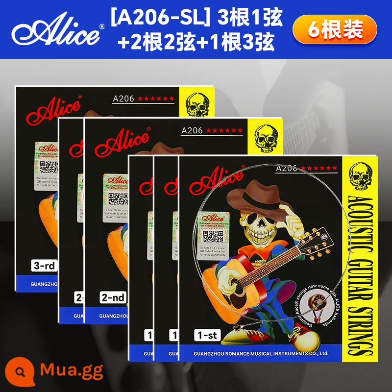 Bộ dây đàn guitar Alice 6 dây đàn guitar acoustic dân gian Bộ dây đơn A206 dây thứ hai và thứ ba - A206-SL3 1 dây + 2 dây 2 dây + 1 dây 3 dây (không kèm quà)