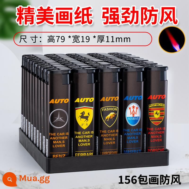 Bật lửa chống gió 50 giá rẻ, bền, dùng một lần, làm theo yêu cầu, làm theo yêu cầu thông thường, thương mại, bán hàng trực tiếp tại nhà máy, miễn phí vận chuyển đến siêu thị - logo xe màu đen