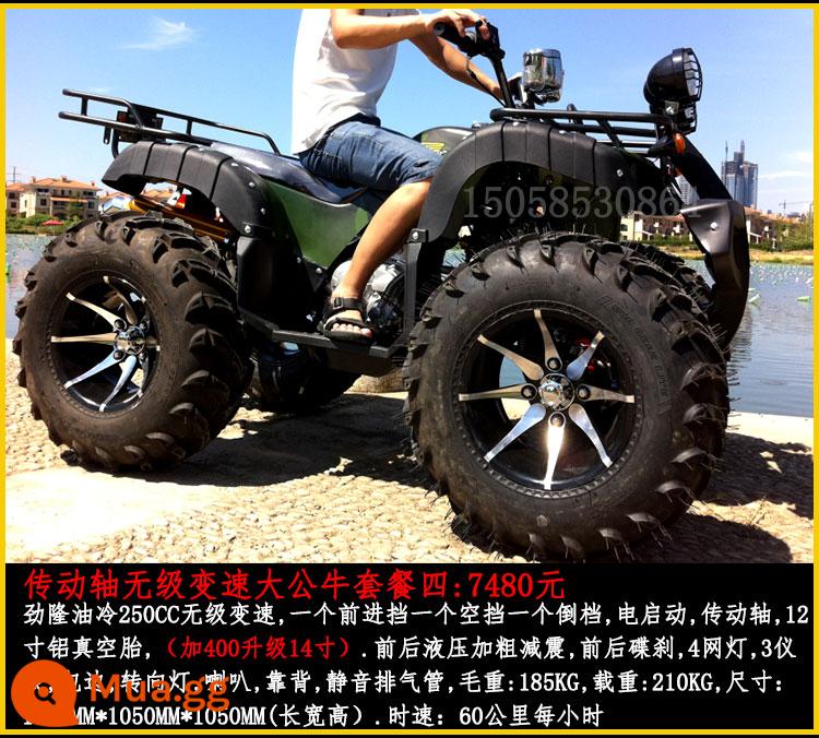 Hộp số tự động kích thước bull ATV làm mát bằng nước xe máy bốn bánh địa hình ổ trục núi ATV bốn bánh vô hạn ổ đĩa 4 bánh - Trục truyền động bò lớn biến thiên liên tục gói bốn