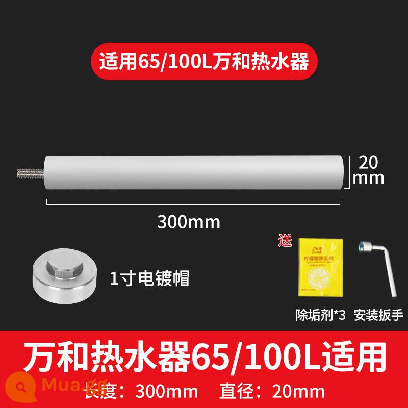 Wanhe que magiê máy nước nóng điện 40/50L/60L/80L tháo gỡ công cụ nước thải gia đình ổ cắm độ tinh khiết cao quy mô loại bỏ - [65/100L] Áp dụng cho thanh magiê Wanhe 20 * 300 có đai ốc và dụng cụ 1 inch đi kèm