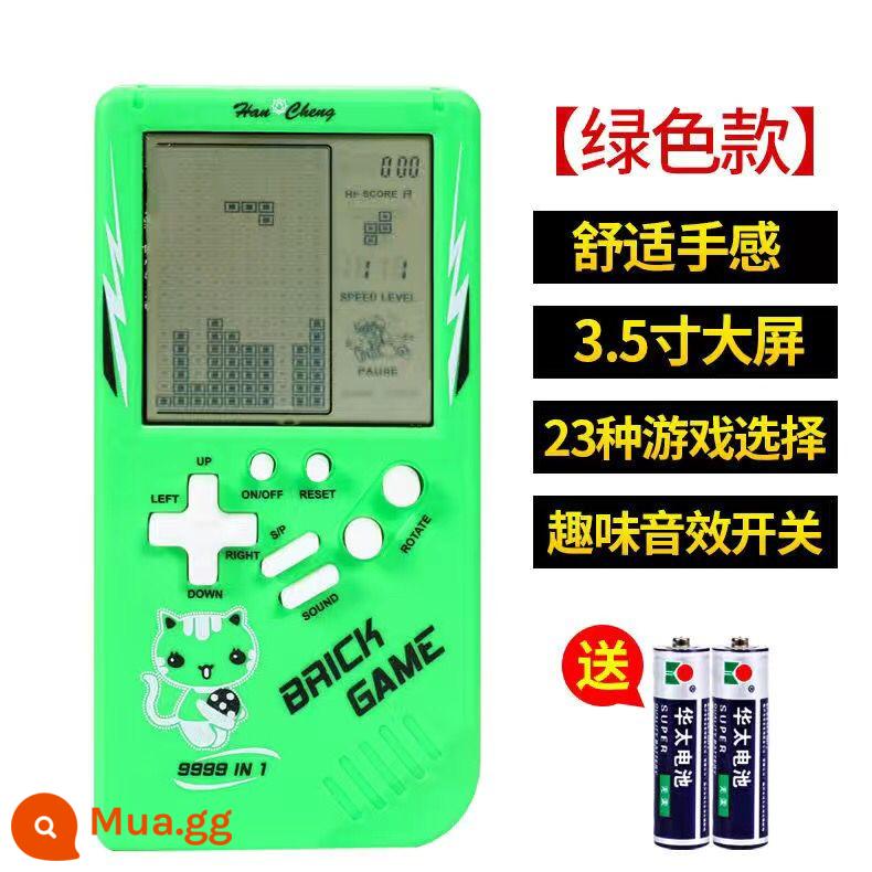 Màn hình lớn 4,1 inch Đồ chơi giáo dục cho trẻ em Máy chơi game Tetris hoài cổ cổ điển Máy chơi game cầm tay kiểu cũ - [Xanh] 3,5 inch + pin