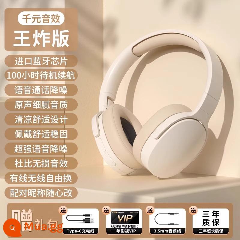 Thời lượng pin siêu dài, tai nghe Bluetooth gắn đầu chất lượng cao, tai nghe thể thao true wireless, giảm tiếng ồn, game thể thao điện tử trên máy tính - Apricot - [King Fried Edition] ❤ Chất lượng âm thanh Dolby không bị méo tiếng ❤ Thời lượng pin 100 giờ