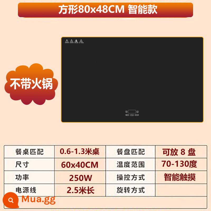 Shenhua Ấm Thớt Nóng Thớt Cách Nhiệt Thực Phẩm Ban Nhà Đa Năng Để Bàn Bàn Xoay Bàn Ăn Làm Nóng Hiện Vật - Model thông minh vuông 80x48CM (cho 8 món)