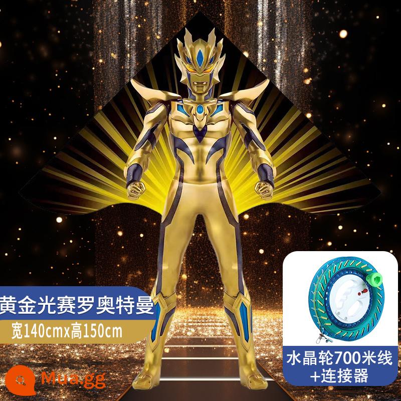 Ultraman Zero Diều Làn Gió Trẻ Em Dễ Bay 2024 Mới Hoạt Hình Hoạt Hình Sơ Khai Người Lớn Kích Thước Lớn - Bánh xe pha lê Ultraman Zero màu vàng/vàng cao 1,5 mét dài 700 mét