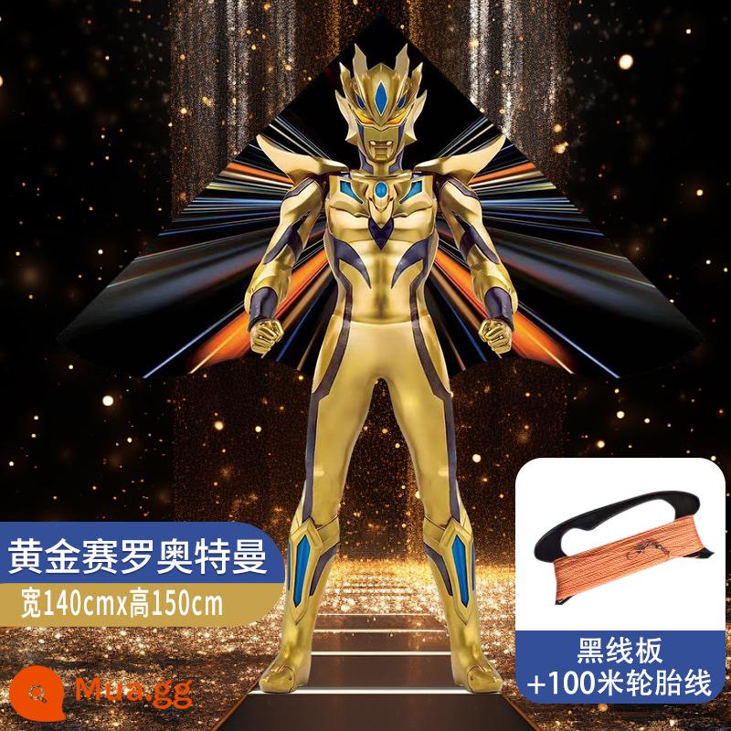 Ultraman Zero Diều Làn Gió Trẻ Em Dễ Bay 2024 Mới Hoạt Hình Hoạt Hình Sơ Khai Người Lớn Kích Thước Lớn - Bo mạch cáp lốp IPL/Gold Ultraman Zero cao 1,5m Cáp 100m + đầu nối