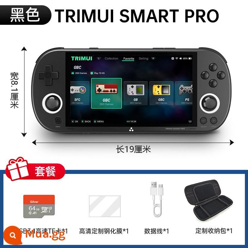 TRIMUI SMART PRO retro bảng điều khiển trò chơi mã nguồn mở bảng điều khiển cầm tay nỗi nhớ tuổi thơ PSP bảng điều khiển trò chơi cầm tay mô phỏng NDS GBA độ phân giải 1280*720 N64 Zhixun Douyin cùng mẫu - Đen丨Thẻ nhớ 8G+64G丨8000+trò chơi+túi lưu trữ miễn phí+phim cường lực+tài nguyên trò chơi