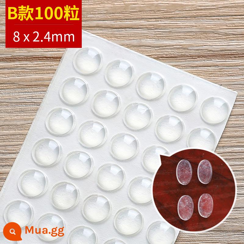 Silicone trong suốt ngăn chặn cửa chống va chạm dán tay nắm cửa cửa tủ đệm chống va chạm phía sau tắt tiếng chống va chạm không đấm cửa chống - Hạt đơn loại B 8 * 2,4mm (tổng cộng 100 hạt)