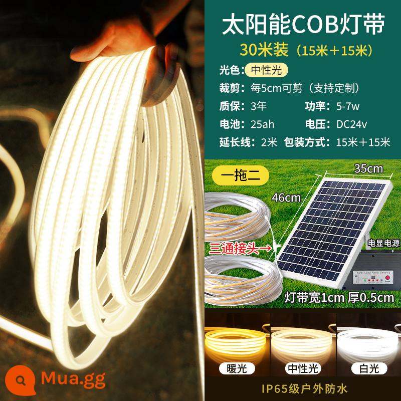 Đèn năng lượng mặt trời COB mới với đèn LED siêu sáng ngoài trời không thấm nước sân vườn biệt thự ban công ánh sáng bầu không khí - [Điều khiển từ xa hiển thị sạc nhanh 8 chế độ] Đèn 9600-30 mét ánh sáng trung tính (kiểu siêu sáng kỹ thuật) Đèn COB với điều khiển ánh sáng mặt trời + thời gian bộ nhớ + hiển thị nguồn