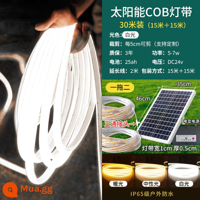 Đèn năng lượng mặt trời COB mới với đèn LED siêu sáng ngoài trời không thấm nước sân vườn biệt thự ban công ánh sáng bầu không khí - [Điều khiển từ xa hiển thị sạc nhanh 8 chế độ] Đèn 9600-ánh sáng trắng 30 mét (kiểu siêu sáng kỹ thuật) Đèn COB với điều khiển ánh sáng mặt trời + thời gian bộ nhớ + hiển thị nguồn