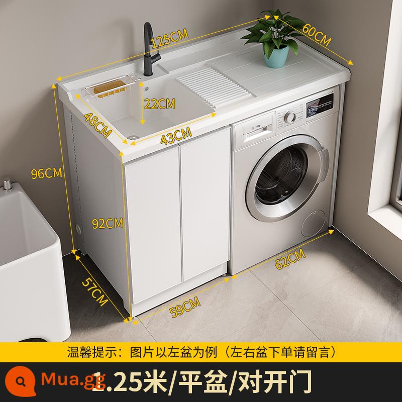 Cắt góc Máy giặt tùy chỉnh Máy tích hợp Tủ Tủ Tủ Nội các không gian Aluminum Drum Laundry Laundry Silhouette Kết hợp với tấm cọ xát - Chậu phẳng-125cm tay cầm giấu kín cửa đôi