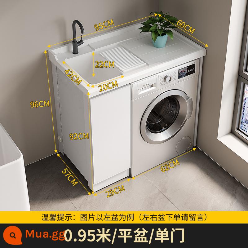 Cắt góc Máy giặt tùy chỉnh Máy tích hợp Tủ Tủ Tủ Nội các không gian Aluminum Drum Laundry Laundry Silhouette Kết hợp với tấm cọ xát - Chậu phẳng-95cm tay cầm giấu kín cửa đơn