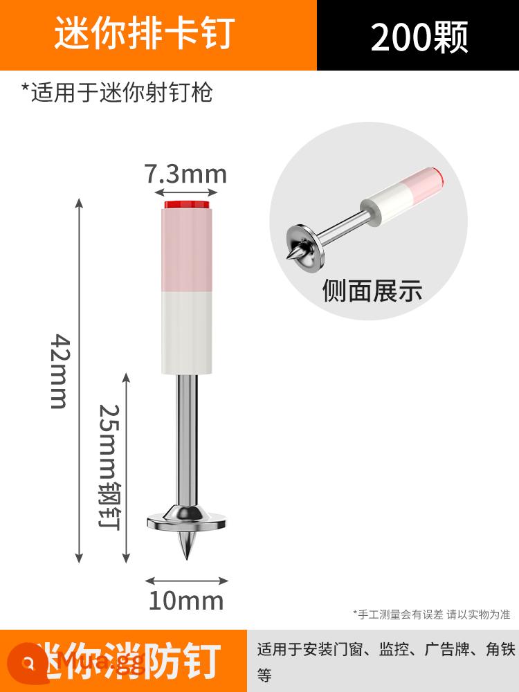 Pháo đinh mini treo trần hiện vật súng đinh tích hợp ống giảm thanh súng bắn đinh dây máng bắn súng bắn đinh đặc biệt vườn móng tay - Kim bấm mini [200 cái] (thuốc 2 đế chính hãng)