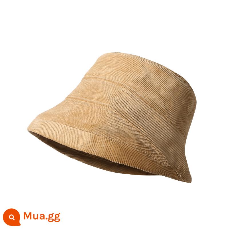 Cacuss Hat Girl Autumn and Winter Shading Solid Color Wild Fisherman Hat cho thấy khuôn mặt mũ lớn. - Phiên bản kaki-kem chống nắng và ấm trông nhỏ hơn