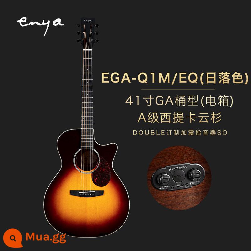 Enya Q1M/Q1PRO đơn bảng dân gian đàn guitar 41 inch sốc điện hộp người mới bắt đầu cao cấp nam nữ - EGAQ1M-41-inch màu hoàng hôn cùng với mẫu hộp điện sốc + [gói quà tặng phụ kiện sang trọng]