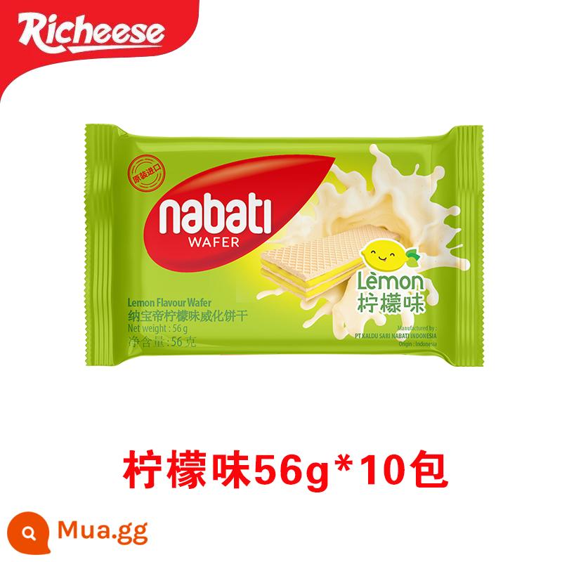 Bánh quy wafer sandwich phô mai Licheese Nabati nhập khẩu Indonesia 56g * 10 túi bán buôn đồ ăn nhẹ nabati - [10 gói] Hương chanh 56g*10 gói