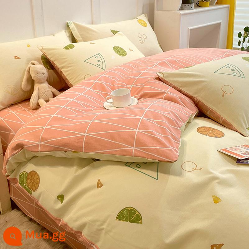 Mùa Đông Dày Cotton 4 100 Cotton Giường Vỏ Chăn Ký Túc Xá Sinh Viên 3 Giường Chải 4 - Hương trái cây (bông thân thiện với da, một giả sẽ bị trừng phạt mười)