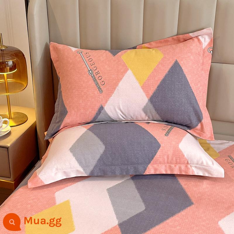 Áo gối Nanjiren cotton nguyên chất 48x74 cm một cặp mùa hè mát dày đơn ký túc xá sinh viên áo gối đơn cotton - Xingqing [cặp] dầu bông dày chống bẩn