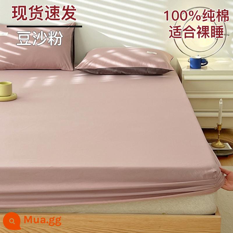 Bộ drap cotton trang bị một mảnh bộ ga trải giường mùa đông 2022 túi đựng nệm Simmons mới cotton nguyên chất ga trải giường cotton đã qua giặt sạch - bột đậu