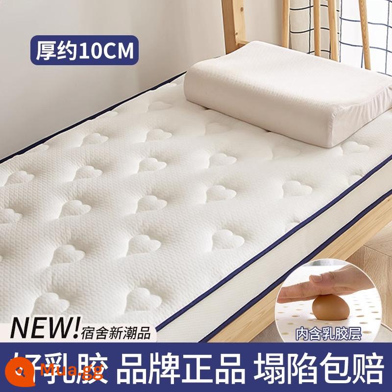 Nệm cao su đệm nhà ký túc xá sinh viên chăn duy nhất tatami mat xốp mat thuê đặc biệt mat chăn - Mẫu latex cao cấp + Vải kháng khuẩn loại A - Love White - [Độ dày khoảng 10cm]