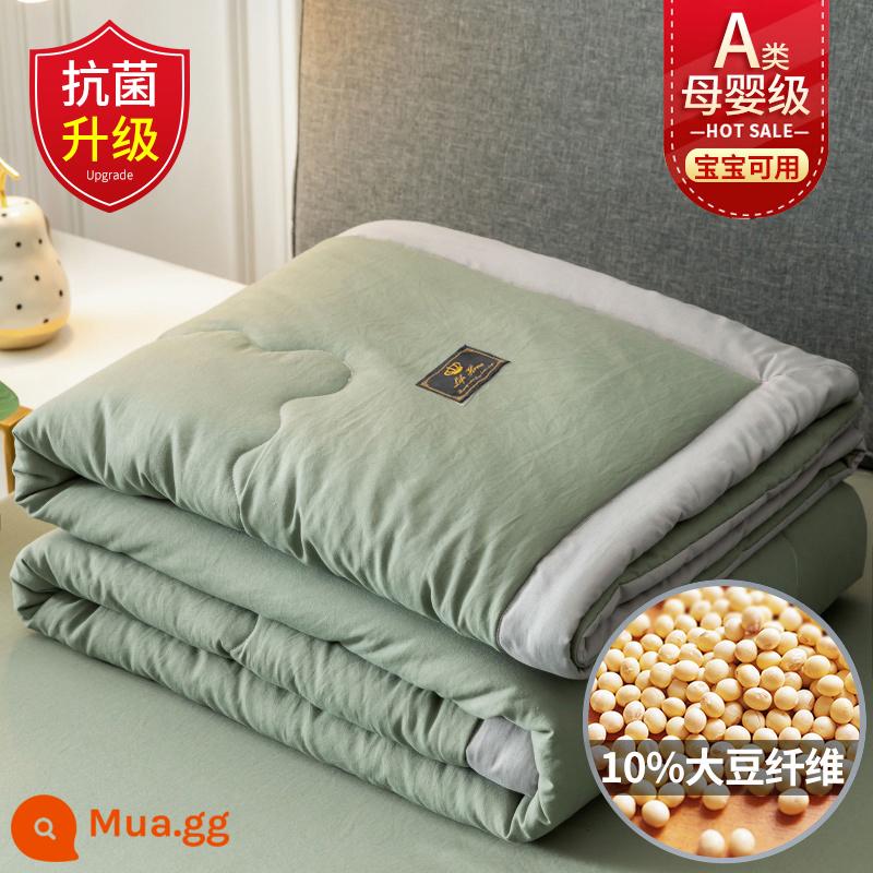 Nanjiren Cotton Mùa Hè Mát Chần Gòn Điều Hòa Không Khí Chần Gòn Sợi Đậu Nành Chần Gòn Ký Túc Xá Sinh Viên Đơn Mỏng Lõi Chăn Bộ 4 Món - Crown Dark Green [Chăn mùa hè bằng sợi đậu nành được nâng cấp, có thể giặt bằng máy]